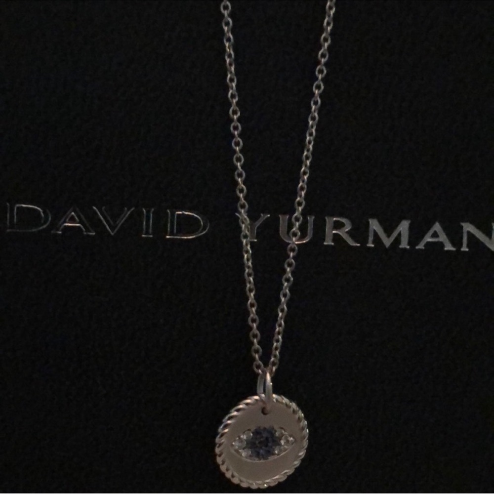 David Yurman Evil Eye White Gold Necklace - Picture 2 of 3